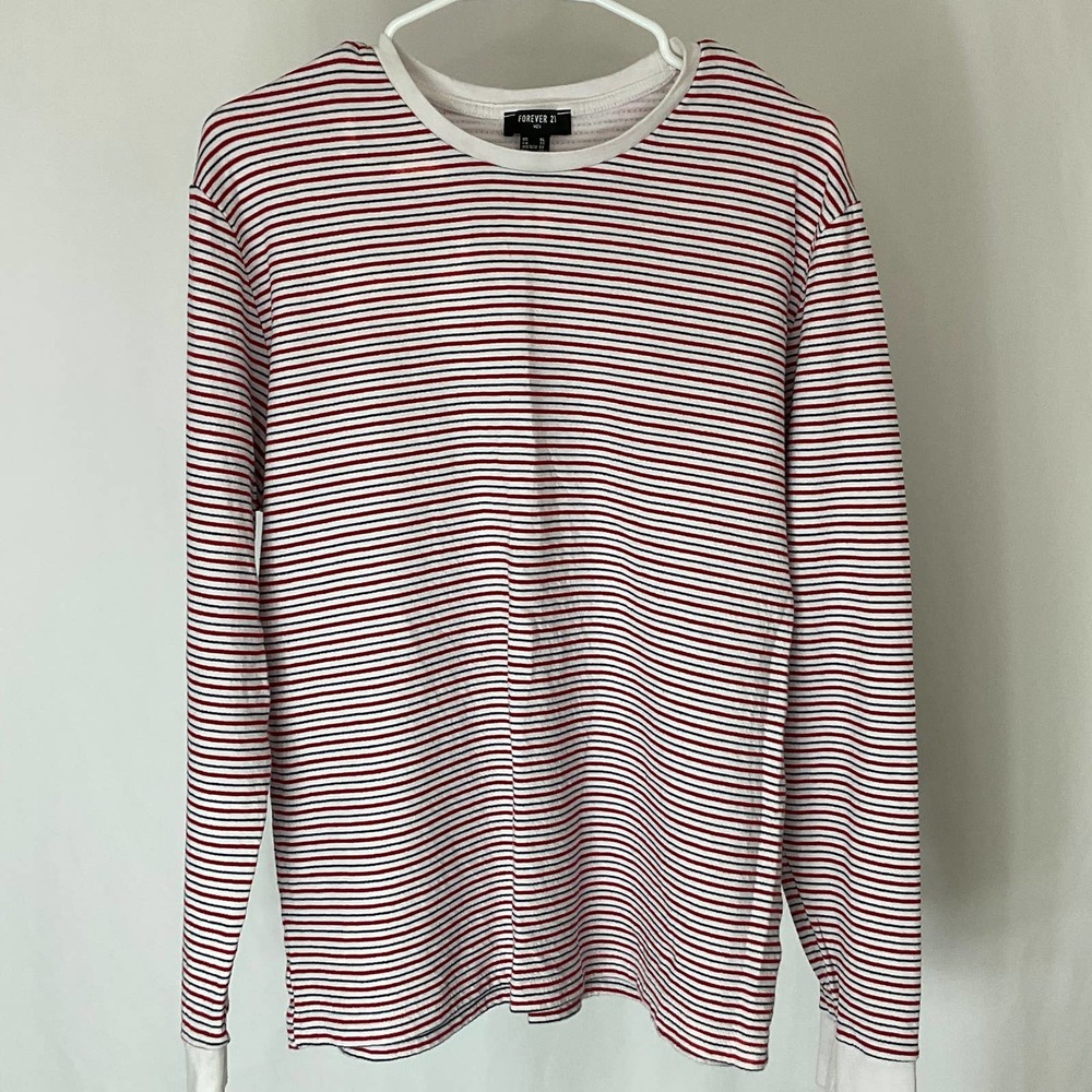 Forever 21 Men's Striped Heavyweight Long Sleeve Shirt Size XL